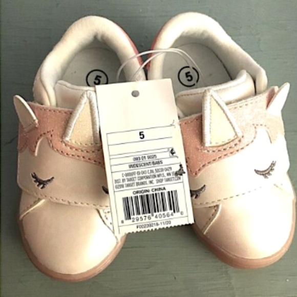 Cat & Jack Unicorn Shoes 5 Girl White Pink NEW - Picture 6 of 8